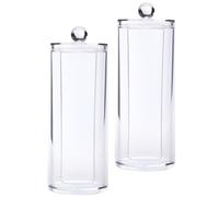 OSALADI Boîte de Rangement Cylindrique pour Cotons Démaquillants 2pcs en PS Étanchéité et Durabilité pour Organisation de Cosmétiques