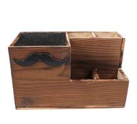 OSALADI Boîte de Rangement en Bois pour Outils de Coiffure Support à Ciseaux et Porte-Peignes Multifonctionnel Design Compact Bureau Salon de Coiffure et Barbiers Couleur