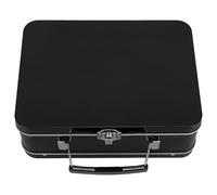 OSALADI Boîte de Rangement en Fer-Blanc avec Poignée et Couvercle à Charnière, Boîte Métallique Verrouillable 75 MM de Hauteur, Coffret Portable pour Bureau, Bonbons et Bijoux, Rangement