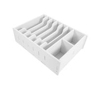 OSALADI Boîte de Rangement Monnaie et Tickets de Caisse Compacte Compartiments Blanche pour Bureau Support Pratique pour Billets et Reçus Organiseur de Caisse Portable Robuste