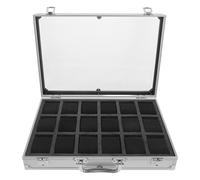 OSALADI Boîte de Rangement Montres Aluminium Organisateur Compartiments avec Couvercle Transparent Coffret Protecteur pour Montres et Bracelets Xxin