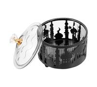 OSALADI Boîte de Rangement pour Bonbons du Ramadan Noire, Plateau Décoratif Multifonction en Plastique Rigide, pour Fêtes, Mariages et Décoration Intérieure, Bonbonnière Réutilisable