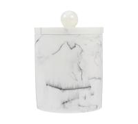 OSALADI Boîte de Rangement pour Cotons-tiges en Résine à Motif Marbre Blanc avec Couvercle Hermétique, Contenant Multifonction pour Cotons à Maquillage et Cure-Dents, pour Style
