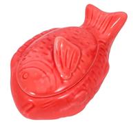 OSALADI Bol à Assaisonnement en Céramique Japonaise de Poisson avec Couvercle Plat à Sauce pour Condiments Vaisselle pour Maison et Restaurant 1 Pièce