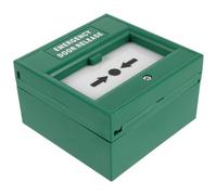 OSALADI Bouton D’alarme Manuel Vert en Plastique, Sécurité Incendie | Commande D’urgence, Boîtier Résistant aux Chocs, pour Évacuation, Lieux Publics, Réseaux D’accès