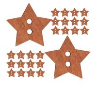 OSALADI Boutons Étoiles en Bois Marron 20 Mm, Lot de 50 Pièces pour Loisirs Créatifs et Couture, Boutons à Double Trou pour Vêtements, Accessoires et Décoration DIY