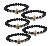 OSALADI Bracelet Homme Résistant Décoloration 7cm Casque en Pierre Givrée 5 Pièces Style Audacieux et Confortable pour Explorer la Ville Rassemblements