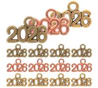 OSALADI Breloques en Alliage Métal 2026 100 Pièces Pendentifs Chiffres pour Création Bijoux Bracelets et Porte-Clés DIY Couleurs Ancien Vert Ancien Or Rose Gold et Kc Gold Accessoires