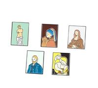 OSALADI Broche Fantaisie en Alliage Émaillé 5pcs Portraits D'artistes, Décoration Chic et Créative pour Costumes et Fêtes