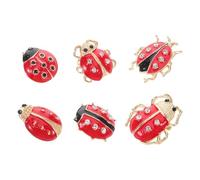 OSALADI Broches Amusantes Insectes en Alliage, Épingles Émail Cartoon Sept Étoiles, Solides et Élégantes pour Vestes et Chapeaux, Lot de 6 Pièces