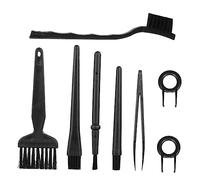 OSALADI Brosse Antistatique De Nettoyage Clavier 8 Pièces pour Ordinateur Portable Et Électronique, Poignée Ergonomique, Kit Dépoussiérage Précis pour Bureau Et Usage Domestique, Couleur Noire