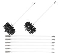 OSALADI Brosse de Ramonage Nylon 400X10 MM Noire Kit 8 Tiges 2 Têtes Outil de Nettoyage Conduits de Cheminée et Sécheuse Accessoire Rotatif pour Poêle et Chaudière Nettoyage des
