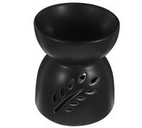 OSALADI Brûleur à Cire Parfumée en Céramique Noire Mate, Grand Format, Réchauffeur D’Huile pour Bougies Chauffe-Plat, Diffuseur D’arôme Intérieur pour Parfum Ambiance Maison et Détente