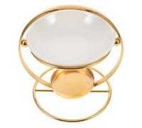 OSALADI Brûleur D’Huiles Essentielles en Céramique avec Porte-Bougie Chauffe-Plat en Fer Diffuseur D’Arômes Multifonction pour Maison et Bureau Support Décoratif pour Fondre Cire