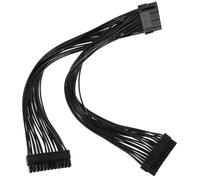 OSALADI Câble D’Alimentation 24 Broches Synchrone ATX, Répartiteur Double Alimentation pour Pc, Compact Et Léger, Compatible Tension 3,3v-12v, Noir, Usage Informatique Interne