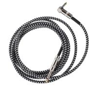 OSALADI Câble de Guitare Audio 6,35mm Tressé Noir et Blanc 3 M | Connecteurs Métalliques Coudé Droit, Gaine Tissu Résistante, Son Plus Net, pour Répétitions et Cours