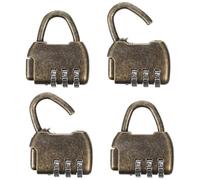 OSALADI Cadenas à Combinaison Rétro à Mot de Passe Classique en Alliage de Zinc 4pcs Facile à Transporter Serrure Décorative Vintage pour Valises et Armoires