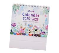OSALADI Calendrier de Bureau Floral Planificateur Annuel Spiralé avec Reliure Métallique Calendrier pour Organisation Quotidienne Décoration de Bureau et Scolaire