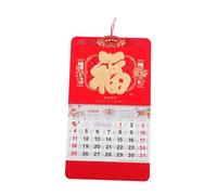 OSALADI Calendrier Mural Chinois Papier Rouge Fluo Calendrier Traditionnel à Suspendre pour Planification Mensuelle et Annuelle pour Fortune