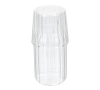 OSALADI Carafe à Eau en Verre Borosilicate 400ml Transparente avec Tasse, Pot D'eau Froide Multifonction pour Jus, Boisson Maison Cuisine, Pichet Léger et Solide