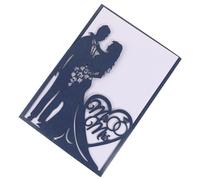 OSALADI Cartes D'invitation de Mariage Romantiques Ajourées en Papier Spécial Bleu Profond, Format Adapté, Lot de 10 Pièces pour Décoration et Fêtes de Mariage