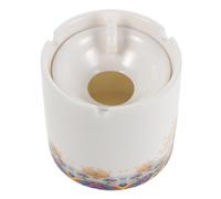 OSALADI Cendrier Céramique Vintage, Cendrier Rétro en Céramique, Blanc, Grosse Capacité, Forme Cylindre, pour Bureau et Étude, Garde Le Plateau Propre et Organisé