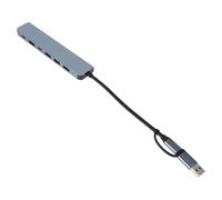 OSALADI Centre à Vitesse Câble D'extension USB Séparateur USB pour Ordinateur Portable Prolongateur De Bureau Prolongateur De Moyeu Alliage D'aluminium Gris