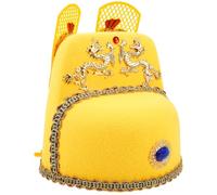 OSALADI Chapeau Asiatique D'empereur Chinois Jaune Ailes, Accessoire de Cosplay Traditionnel pour Spectacle et Fête, Coiffure Ancienne Historique pour Costume Royal, Chapeau D'opéra