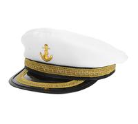 OSALADI Chapeau de Capitaine en Polyester Blanc pour Hommes et Femmes, Design Portable, Chaud pour Printemps et Automne, pour Camping et Promenade