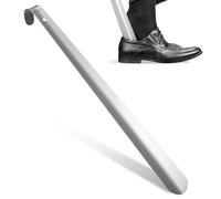 OSALADI Chausse-pied à Long Manche en Acier Inoxydable Argenté Simple Effet de Levier Supplémentaire Polyvalent pour Hommes et Personnes Âgées Usage Domestique 42 Cm