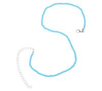 OSALADI Collier Femme Bleu en Perles de Rocaille Colorées Élégant en Métal Simple pour Soirée Entre Filles Chaîne Clavicule Chic