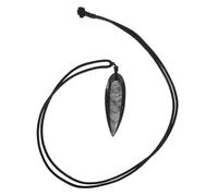 OSALADI Collier Pendentif en Pierre Fossile Ammonite de Grosse Taille, Bijou pour Femmes Pierre Naturelle Noire, Valeur Éducative et Décoration la Maison