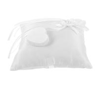 OSALADI Coussin Porte-alliances Mariage Blanc Carré 1 Pièce en Tissu Harnais Cœur pour Cérémonie Nuptiale Décoratif et Élégant Coussin Annulaire Mariage Original pour Porte Alliance