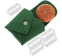 OSALADI Couteau à Lame en Bois de Poirier 5 Lames Interchangeables, Outil de Scarification de Pâte Levain, Kit de Couteaux de Pâtisserie Étui Feutre Vert, Ustensile Cuisine