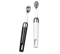 OSALADI Cuillères à Dessert en Acier Inoxydable 2 Pièces Manche en Bois, Faciles à Nettoyer, pour Creuser Melon et Concombre Restaurant la Maison