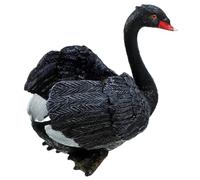OSALADI Cygne Miniature en Plastique Réaliste Statue Décorative pour Jardin et Bassin Modèle Noir pour Scène de Table Ornement Solide et Portable pour Décoration Extérieure