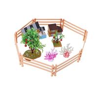 OSALADI Décoration de Modèle de Ferme Miniature de Scène Agricole avec Arbres Fruitiers Clôtures et Accessoires Colorés pour Activités Éducatives et
