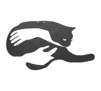 OSALADI Décoration Murale en Fer Noir Épais Silhouette Chat Suspendue Artisanale pour Intérieur et Extérieur Ornement Mural Créatif Décoration Murale Iron Cat pour Salon Jardin et