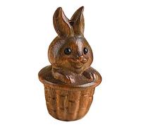 OSALADI Décorations Lapin Bois Sculpté Petit Ornement Lapin Figurine Créative pour Chambre Cadeau Anniversaire pour Garçon Fille