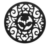 OSALADI Dessous de Plat en Fonte Noir, Isolant Thermique Antidérapant pour Théière et Casseroles, Coussin Métallique Multifonction Créatif Cuisine et Salle à Manger, Support Vintage