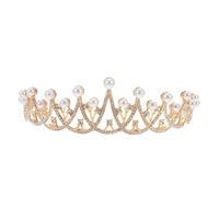 OSALADI Diadèmes de Princesse Baroques en Alliage et Perles, Accessoires pour Cheveux de Mariée Légers, Résistants la Décoloration, pour Femmes Lors de Banquets et Anniversaires