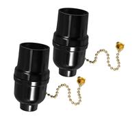 OSALADI Douille à Tirette En Bakélite E27 Avec Bague De Douille, Interrupteur à Chaînette, Culot De Lampe Sécurisé, Compatible Ampoules Plafonniers, Chambre Salon Bureau, Lot De 2 Pièces