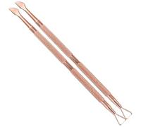 OSALADI Ensemble 2 Outils pour Cuticules D’ongles Double Tête en Acier Inoxydable Rose Gold, Pousse-cuticules Professionnel Petit Format, Manucure et Pédicure à Domicile et Salon