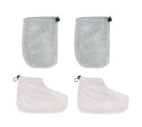 OSALADI Ensemble 2 Paires de Moufles et Couvre-Pieds en Coton Isolant pour Bain de Paraffine Accessoires Cire Chaude pour Spa et Soins à Domicile Maintien Chaleur et Couleur Aléatoire