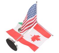 OSALADI Ensemble 3 Drapeaux de Bureau États-Unis Canada Mexique avec Socle Métal Inoxydable Mini Drapeaux de Table 15X10 CM Décoration Intérieure pour Bureau Salle de Réunion et Fête