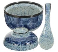 OSALADI Ensemble Bol à Soupe Miso et Bol à Nouilles en Céramique Couvercle et Cuillère 2 Pièces Micro-Ondes Adapté, Usage Culinaire Maison et Restaurant