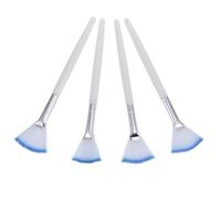 OSALADI Ensemble de 4 Pinceaux Éventail pour Masque Facial, Applicateurs Doux en Fibres Synthétiques, Outils de Beauté Réutilisables pour Soin du Visage et Application Précise de Masque,