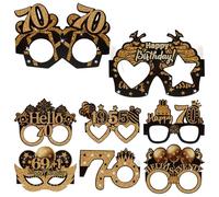 OSALADI Ensemble de 8 Lunettes en Papier pour 70E Anniversaire Femme Accessoires Photo Amusants Décorations Fête Joyeux Anniversaire Lunettes Fantaisie Cœur et Étoile Présent Femme