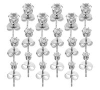 OSALADI Ensemble de 9 Paires de Boucles D'oreilles Puces Rondes en Acier Inoxydable et Titane Zircon Brillant et Monture Six Griffes, pour Hommes et Femmes, Confort et Sécurité Assurés