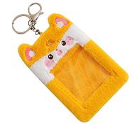OSALADI Ensemble de Cartes de Grenouille de Dessin animé Mignon Manche Protecteur Couverture Badge Joli Porte-Cartes Pochettes pour Cartes Porte-Carte Kawaii Peluche Jaune